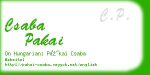 csaba pakai business card